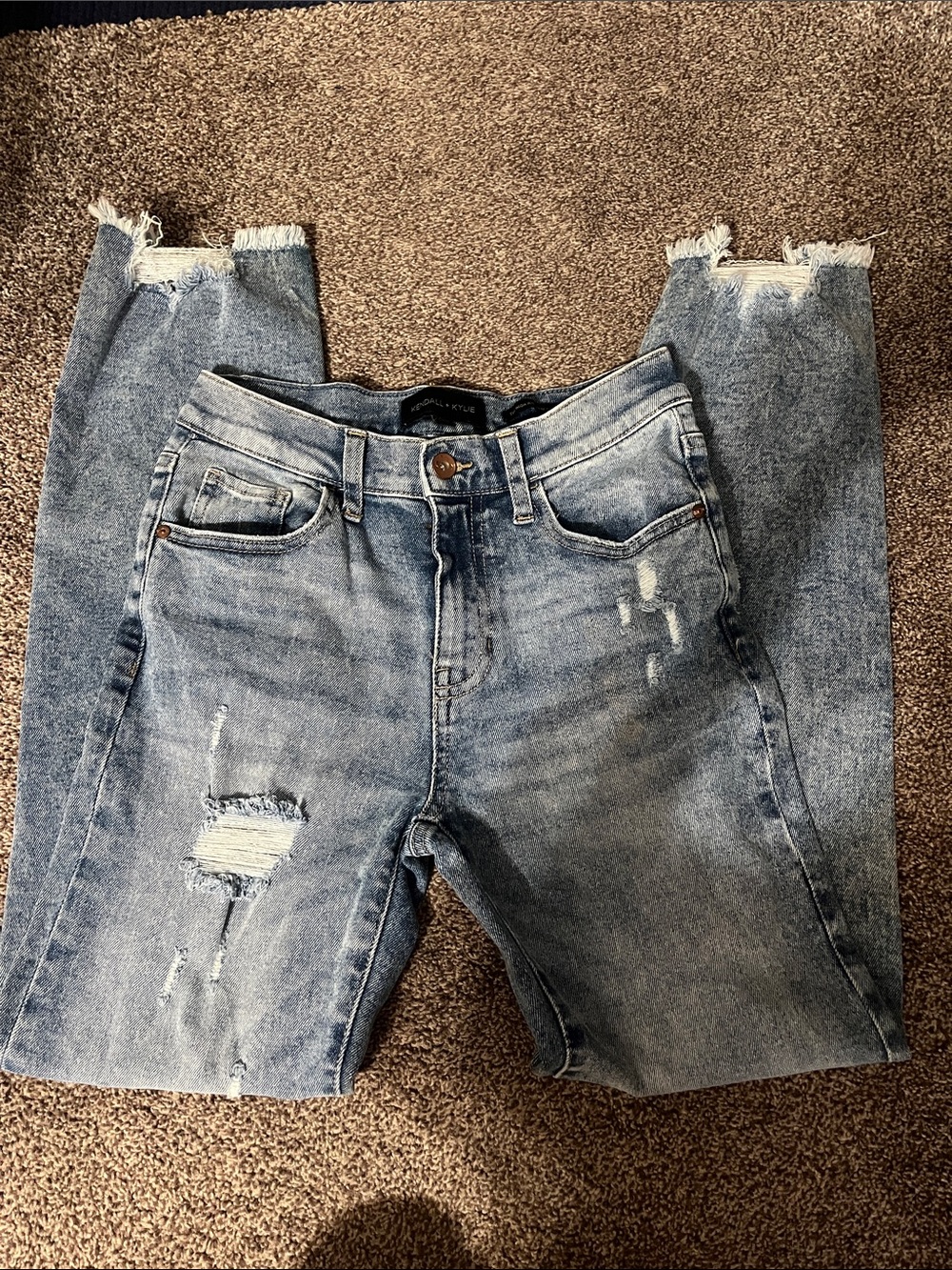 Kendall & Kylie Light Blue High-Rise Slim Straight Jeans